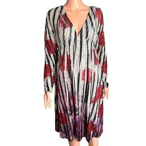 Cocomo Lightweight Print Knit Dress Large New With Tags Baby Doll Milkmaid Roses